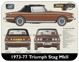 Triumph Stag MkII 1973-77 Place Mat, Medium